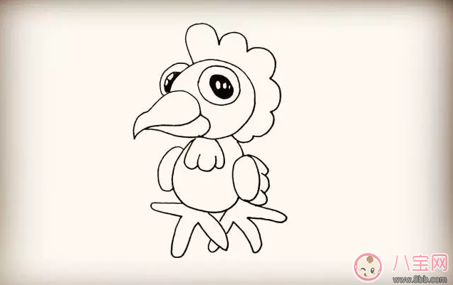 简笔画|宝宝简笔画简单画出大公鸡