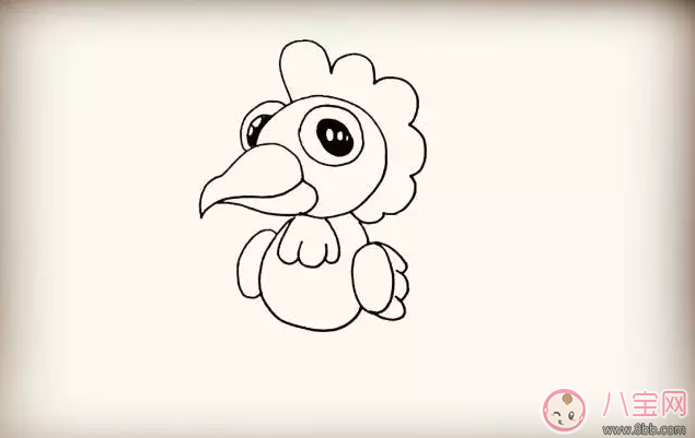 简笔画|宝宝简笔画简单画出大公鸡