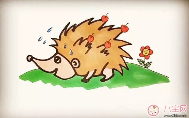 简笔画|儿童小动物简笔画 森林里的小刺猬简笔画