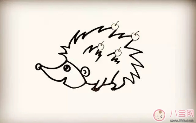 简笔画|儿童小动物简笔画 森林里的小刺猬简笔画