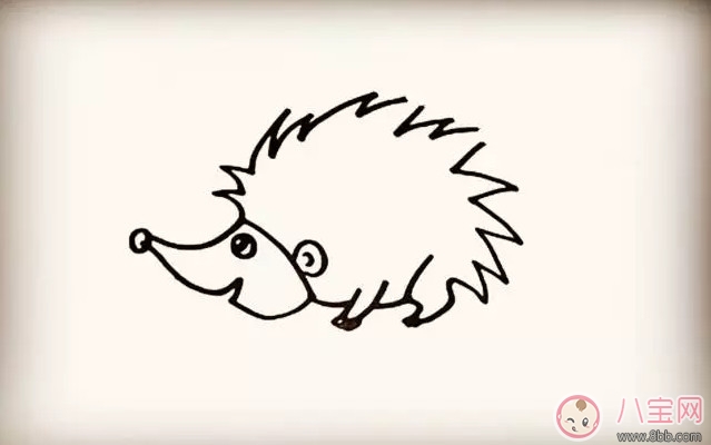 简笔画|儿童小动物简笔画 森林里的小刺猬简笔画