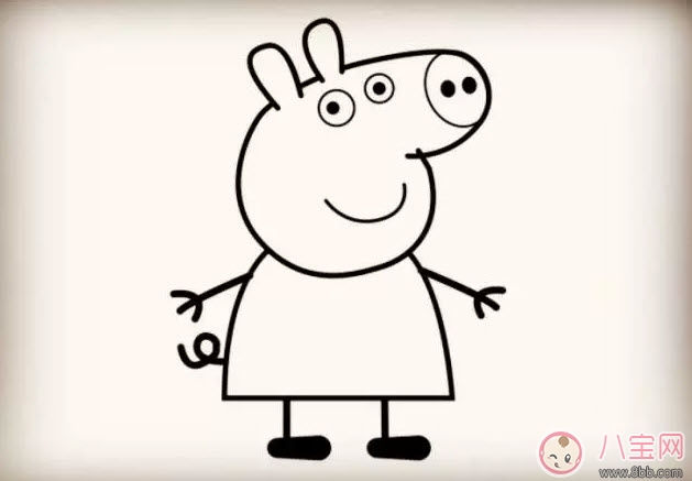 小猪佩奇|儿童简笔画小猪佩奇 小猪佩奇的简笔画
