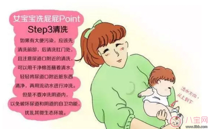女宝宝|新生儿女宝宝私处护理图解 女婴儿私处护理方法