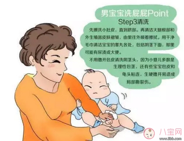 私处|新生儿男宝宝私处清洗图解 男宝宝私处护理注意事项