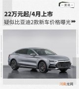 4月上市 疑似比亚迪2款新车价格曝光优质