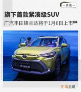 旗下紧凑级SUV 广汽丰田锋兰达1月6日上市优质
