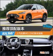 推荐顶配版本 上汽名爵MG ONE购车指南