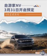 3月31日开启预定 自游家NV将于9月正式交付