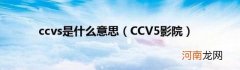 CCV5影院 ccvs是什么意思