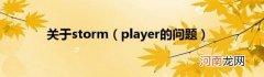 player的问题 关于storm