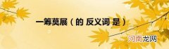 的反义词是 一筹莫展