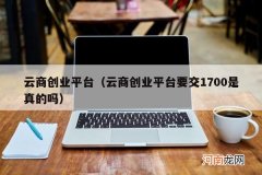 云商创业平台要交1700是真的吗 云商创业平台