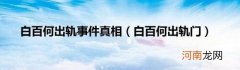 白百何出轨门 白百何出轨事件真相