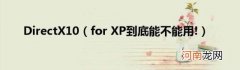 forXP到底能不能用! DirectX10
