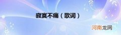 歌词 寂寞不痛
