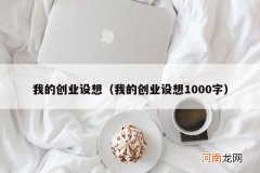 我的创业设想1000字 我的创业设想