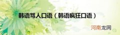 韩语疯狂口语 韩语骂人口语