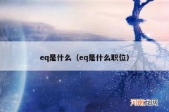 eq是什么职位 eq是什么