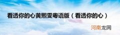 看透你的心 看透你的心黄熙雯粤语版