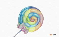 彩铅画棒棒糖步骤