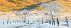 立冬和过冬是一个意思吗