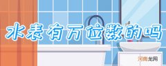水表有万位数的吗