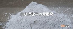 白水泥能当水泥用吗
