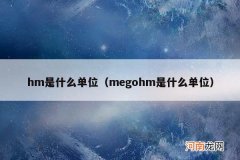megohm是什么单位 hm是什么单位