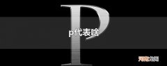 p代表啥
