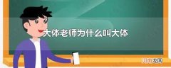 大体老师为什么叫大体