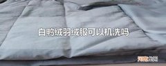 白鸭绒羽绒服可以机洗吗