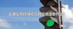 交通信号灯绿灯亮时应该注意什么?