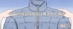 90白鸭绒羽绒服可以用洗衣机洗吗