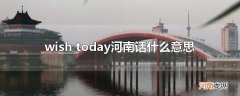 wish today河南话什么意思