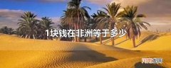 1块钱在非洲等于多少