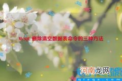 MySQL 删除清空数据表命令的三种方法