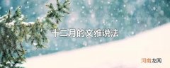 十二月的文雅说法