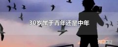 30岁属于青年还是中年
