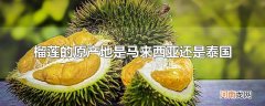 榴莲的原产地是马来西亚还是泰国