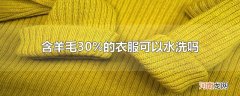 含羊毛30%的衣服可以水洗吗