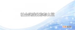 社会实践名称怎么填