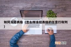 怎么样冻结表格的任意行和列 如何冻结表格