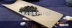冬片茶属于什么茶