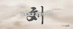 百家姓文刀是什么姓