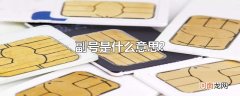 副号是什么意思?