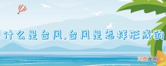 什么是台风,台风是怎样形成的