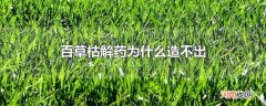 百草枯解药为什么造不出
