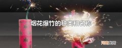 烟花爆竹的种类和名称