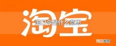 淘口令是什么意思