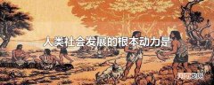 人类社会发展的根本动力是